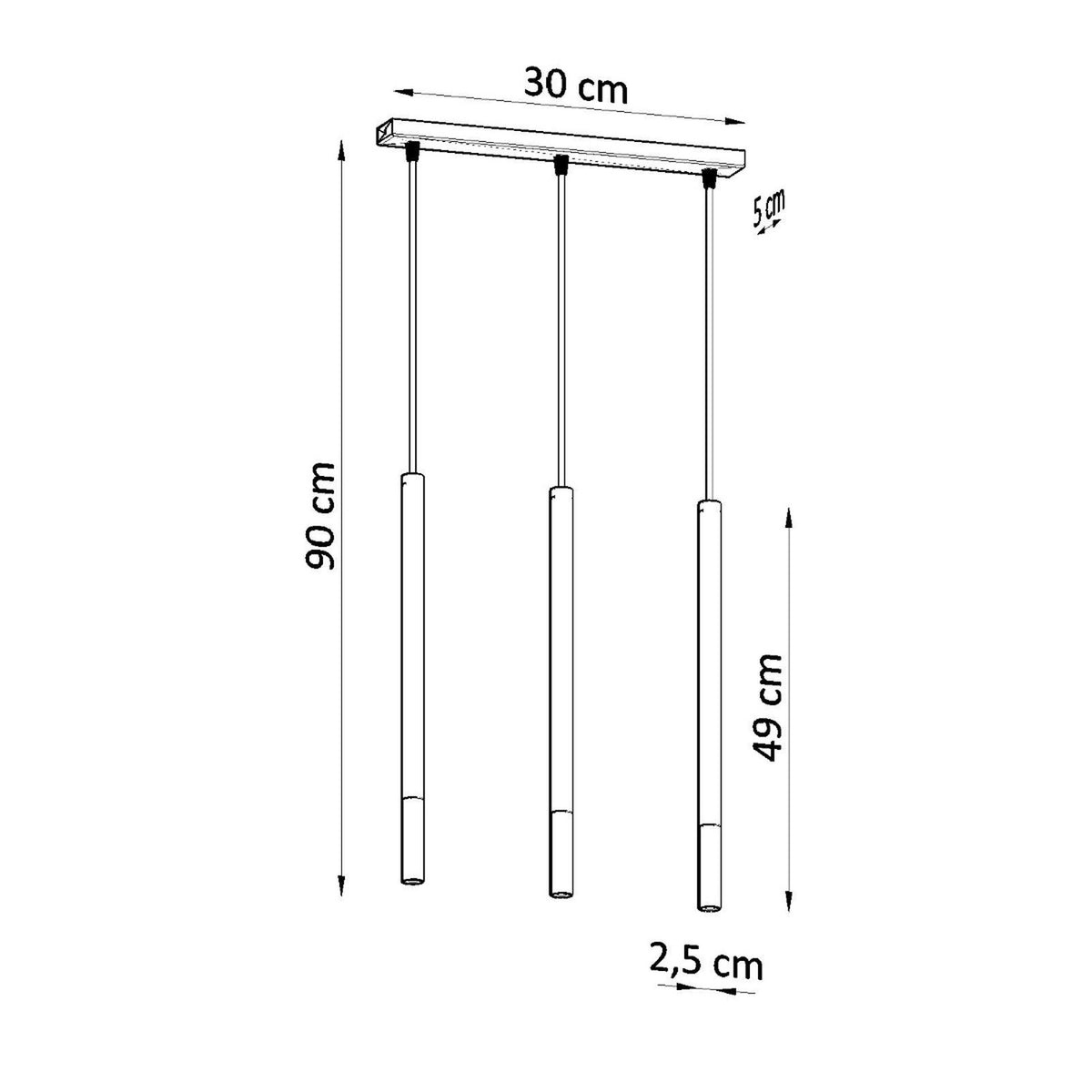 Pendant lamp MOZAICA 3L black/copper
