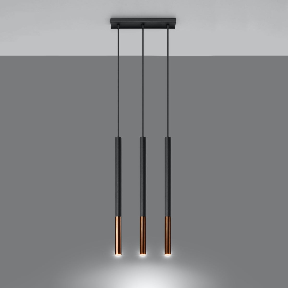 Pendant lamp MOZAICA 3L black/copper