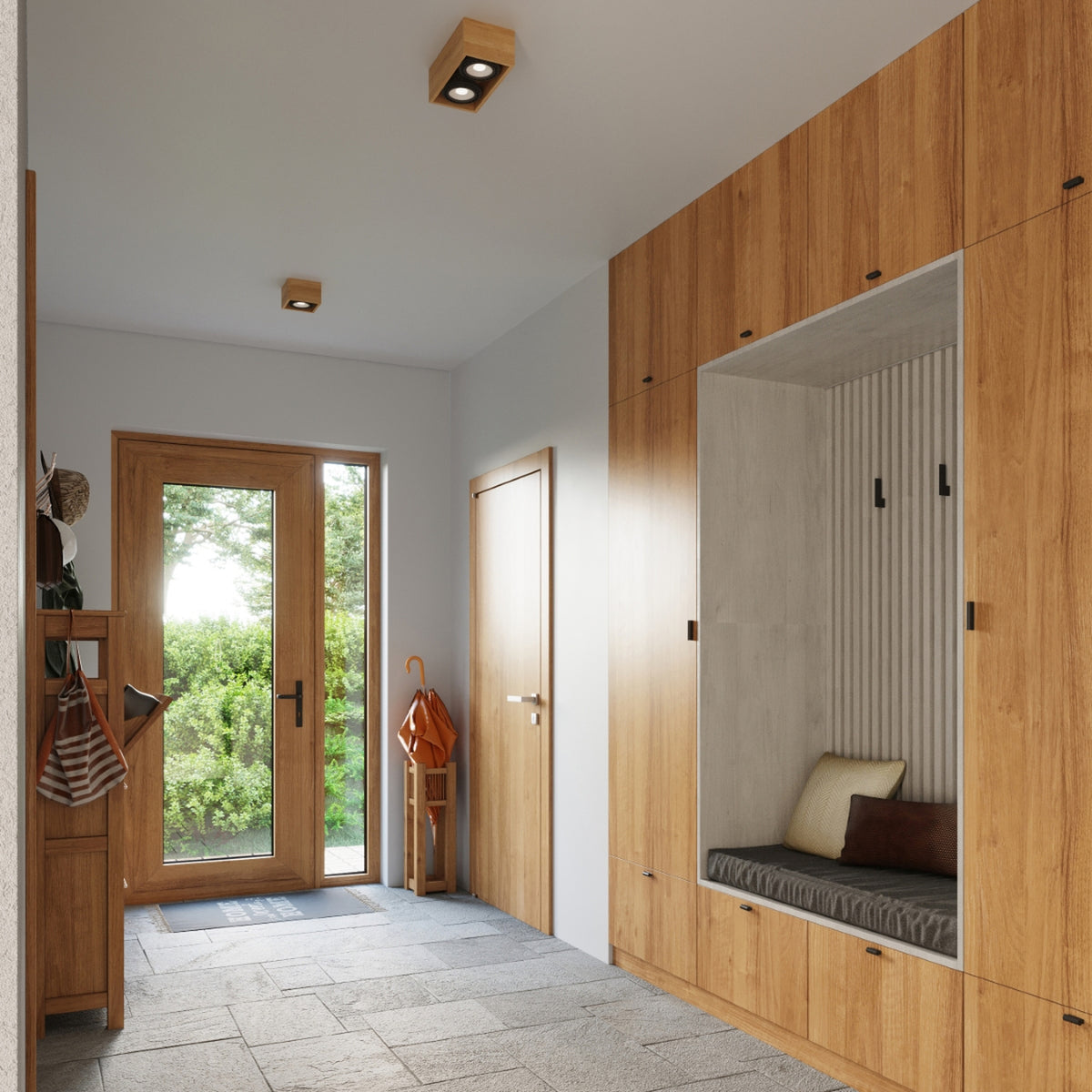 Ceiling lamp QUATRO 1 natural wood