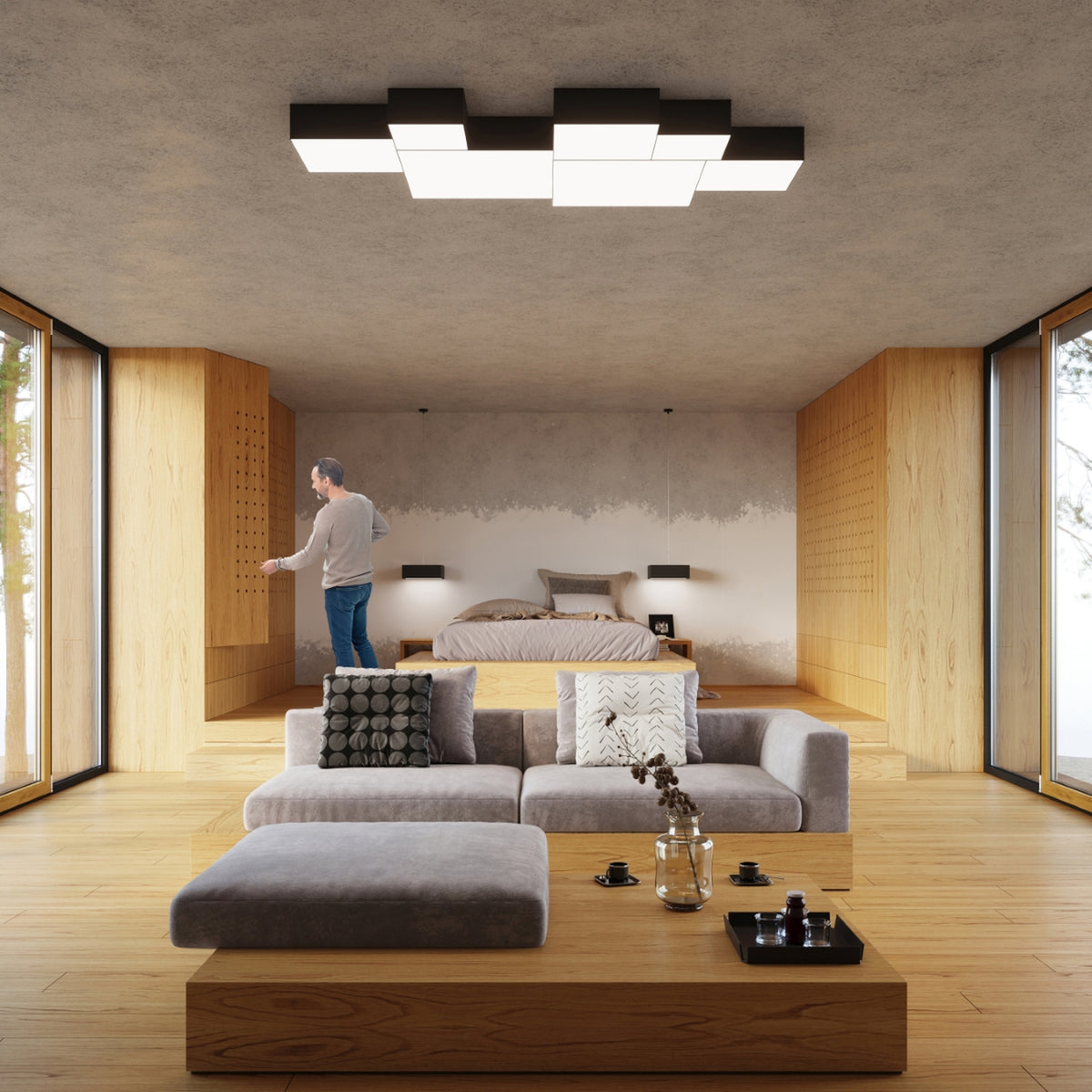 Ceiling lamp HORUS 55 black