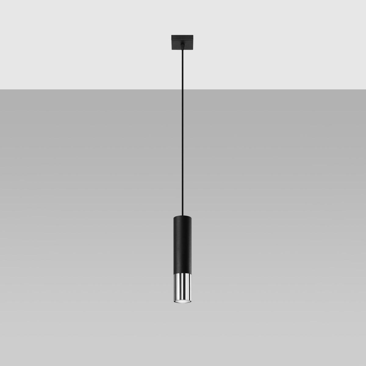 Pendant lamp LOOPEZ 1 black/chrome