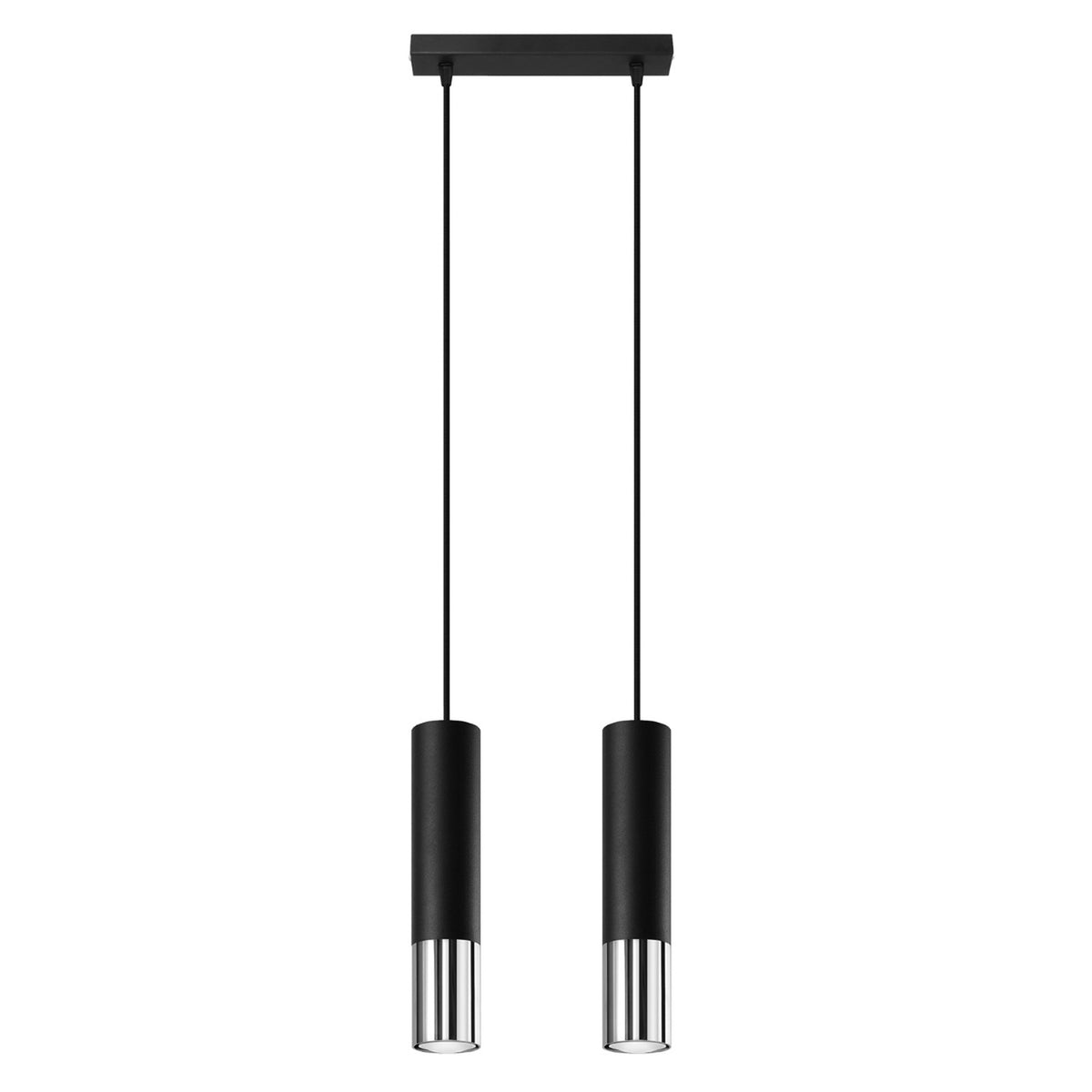 Pendant lamp LOOPEZ 2 black/chrome