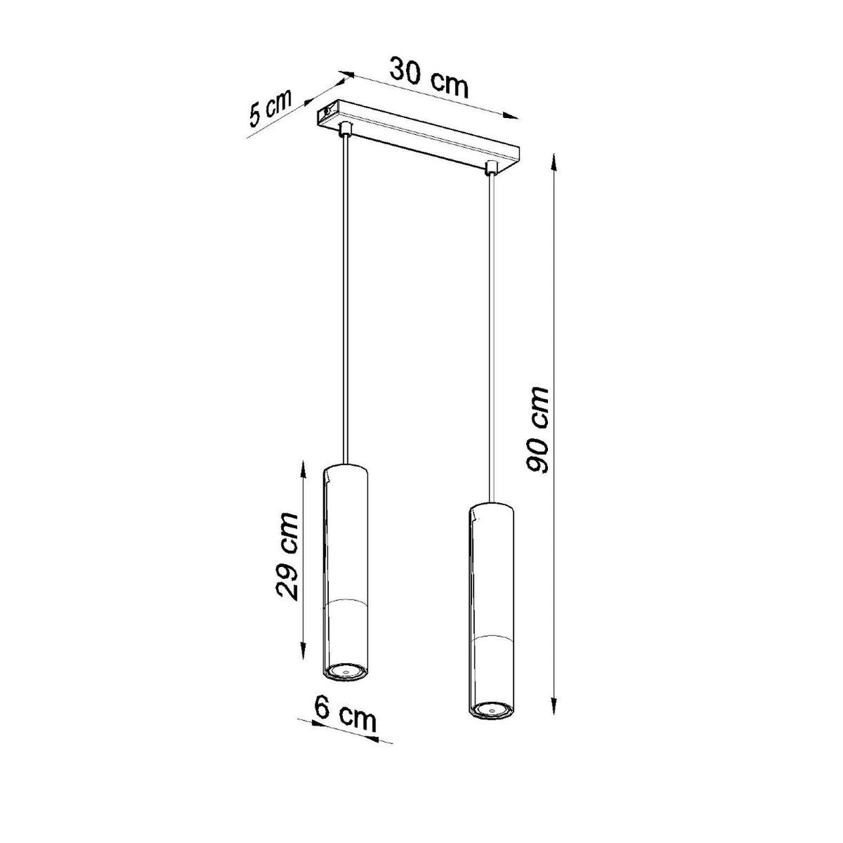 Pendant lamp LOOPEZ 2 black/chrome