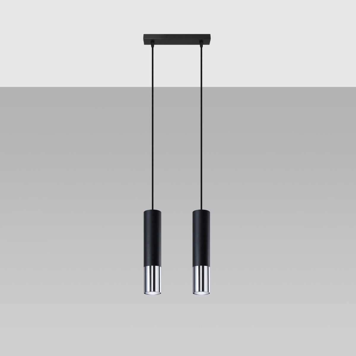 Pendant lamp LOOPEZ 2 black/chrome