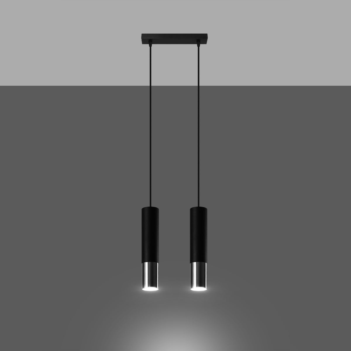 Pendant lamp LOOPEZ 2 black/chrome
