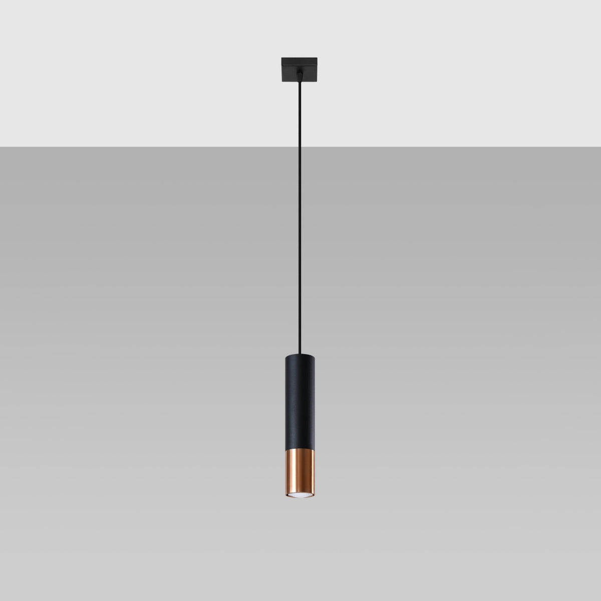 Pendant lamp LOOPEZ 1 black/copper