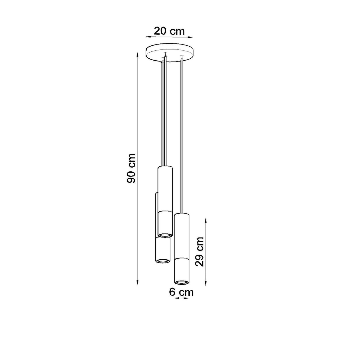 Pendant lamp LOOPEZ 3P black/copper