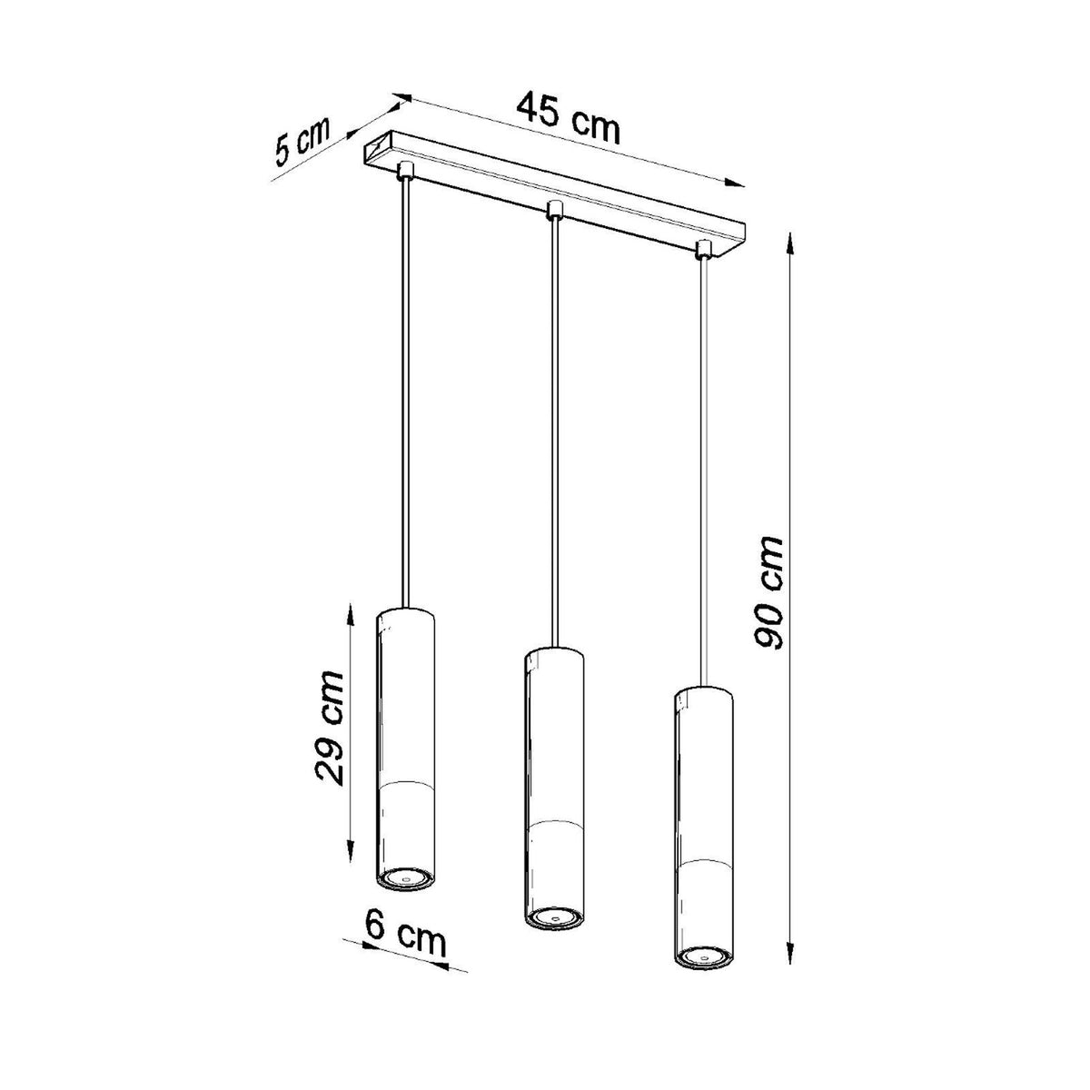 Pendant lamp LOOPEZ 3L black/golden