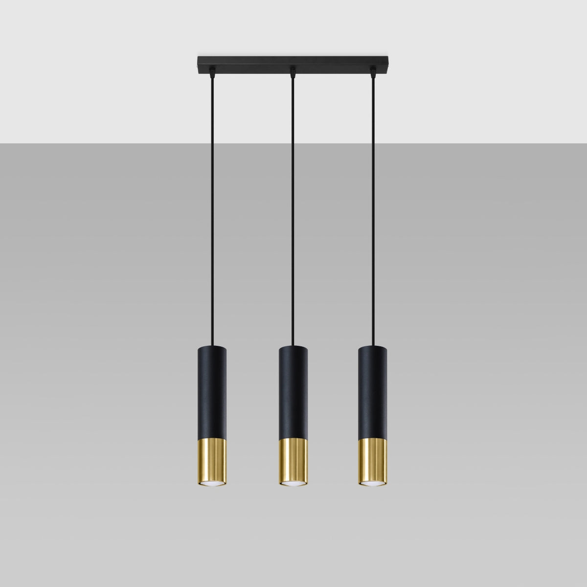 Pendant lamp LOOPEZ 3L black/golden