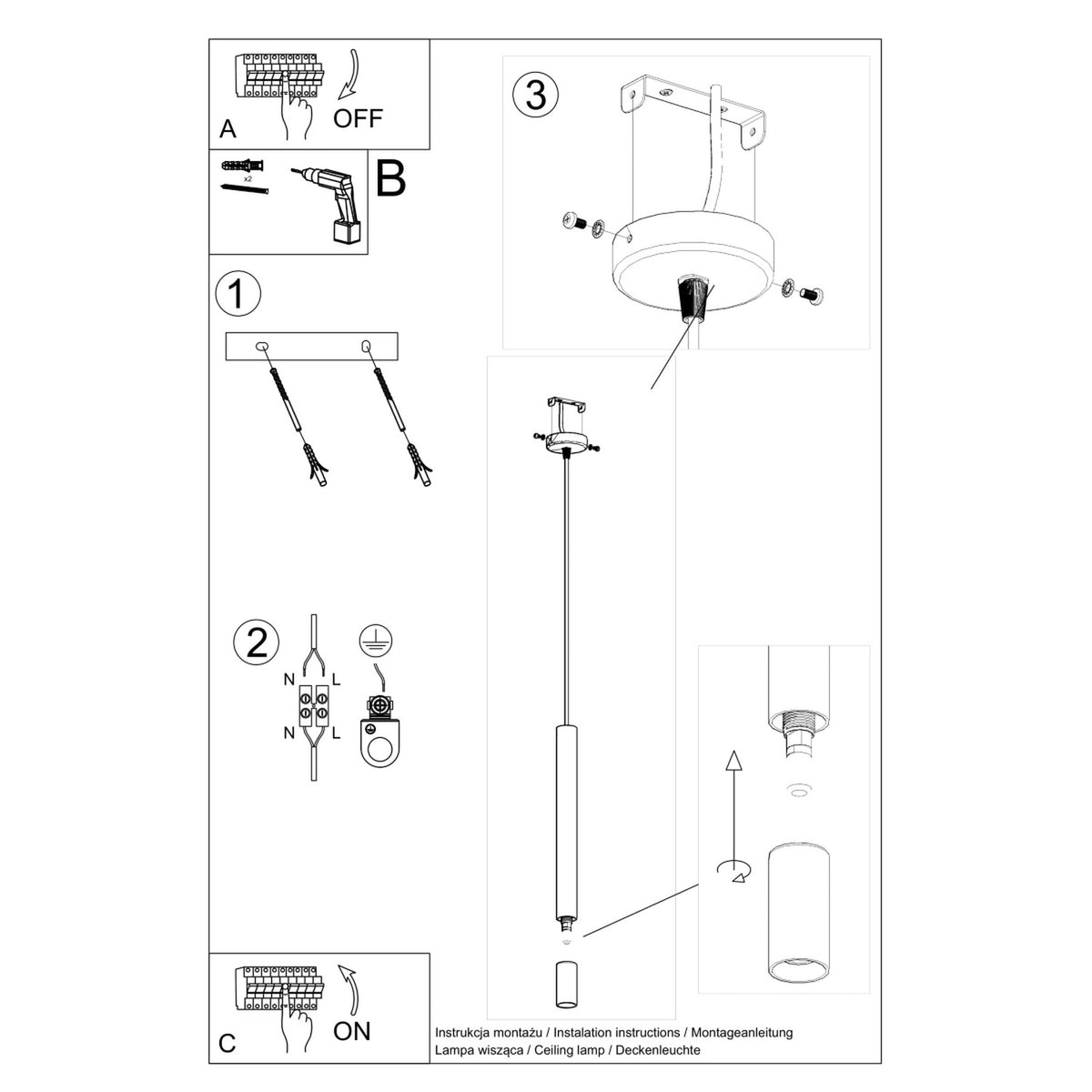 Pendant lamp WEZYR 1 white