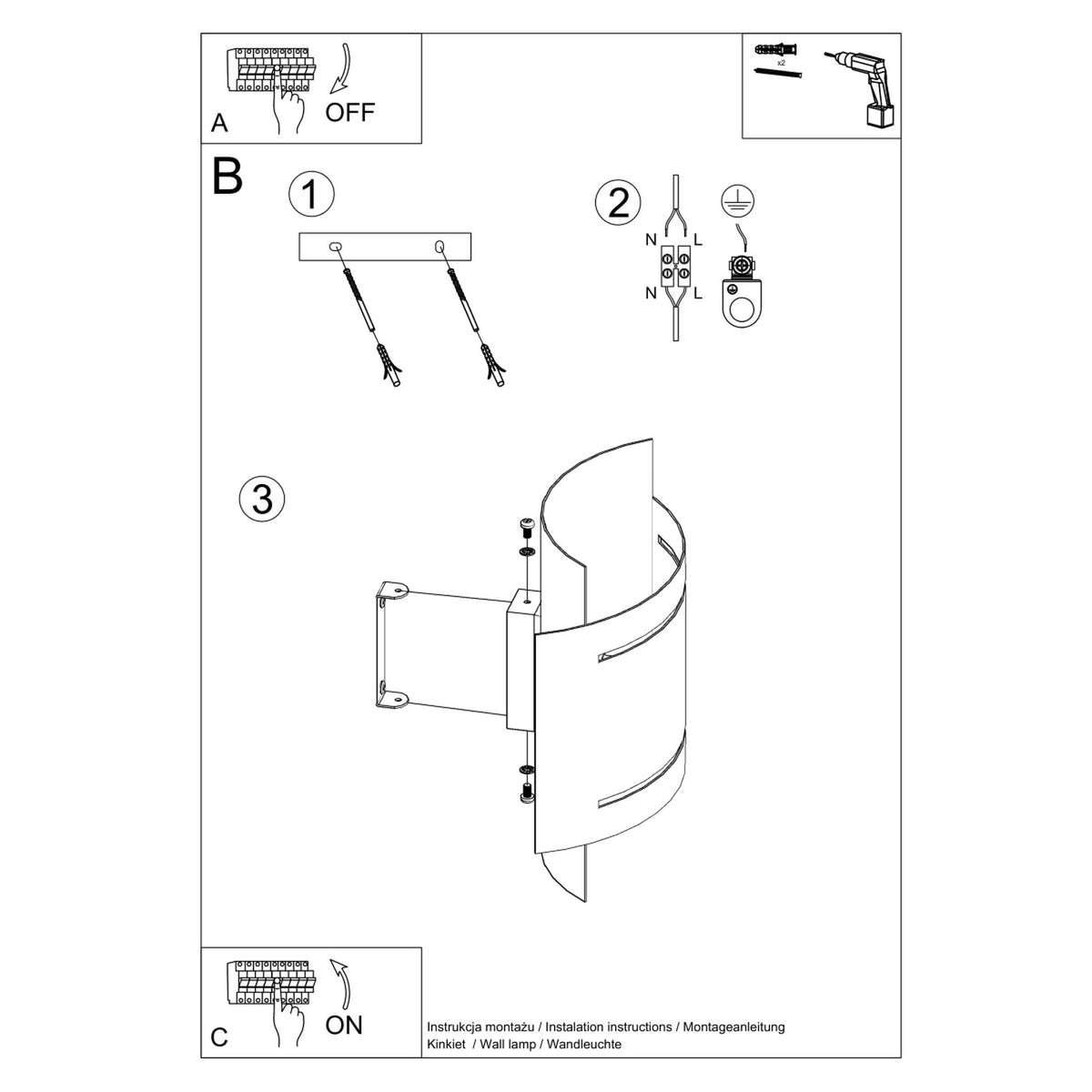 Wall lamp HESTIA black