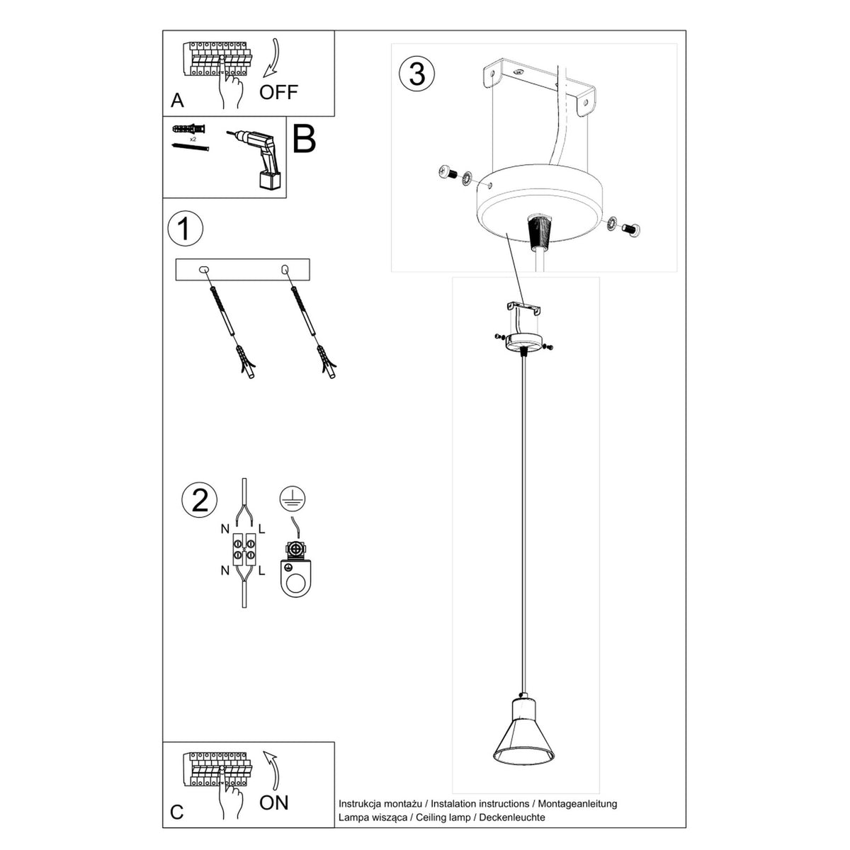 Pendant lamp TALEJA 1 white [E27]