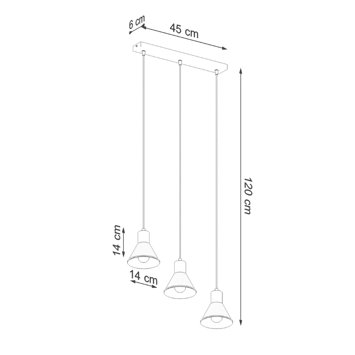 Pendant lamp TALEJA 3 black [E27]