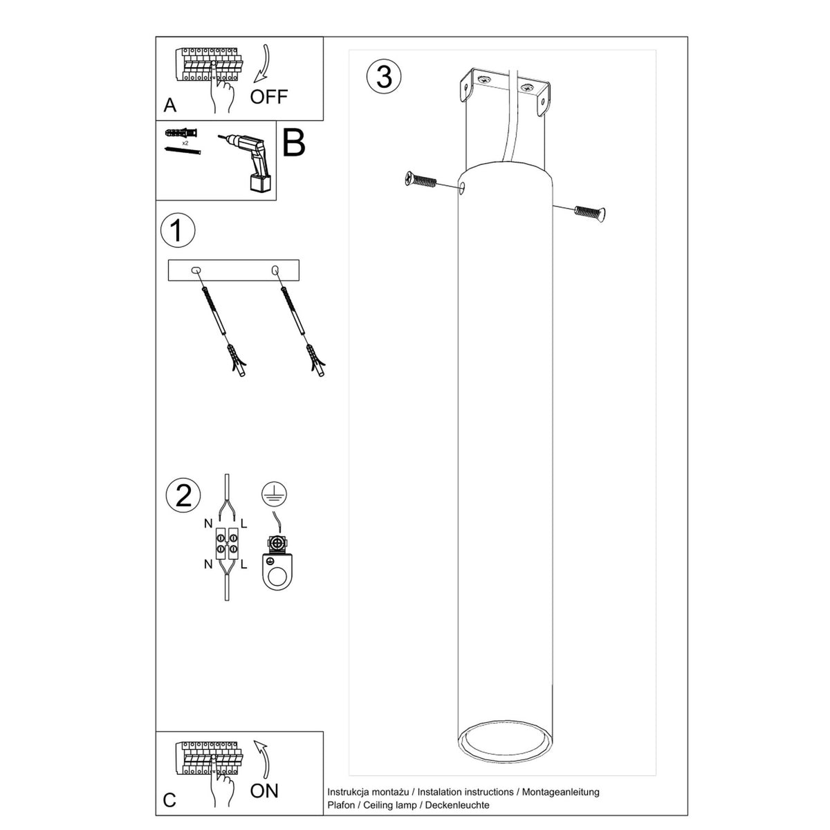 Ceiling lamp LAGOS 40 black