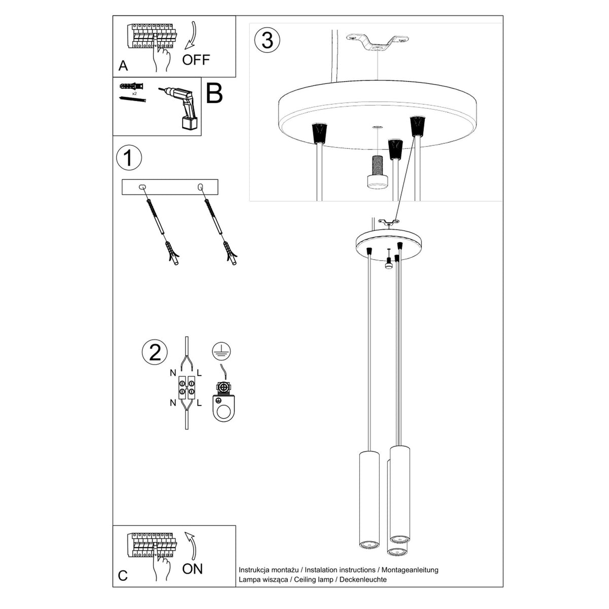 Pendant lamp LINO 3P