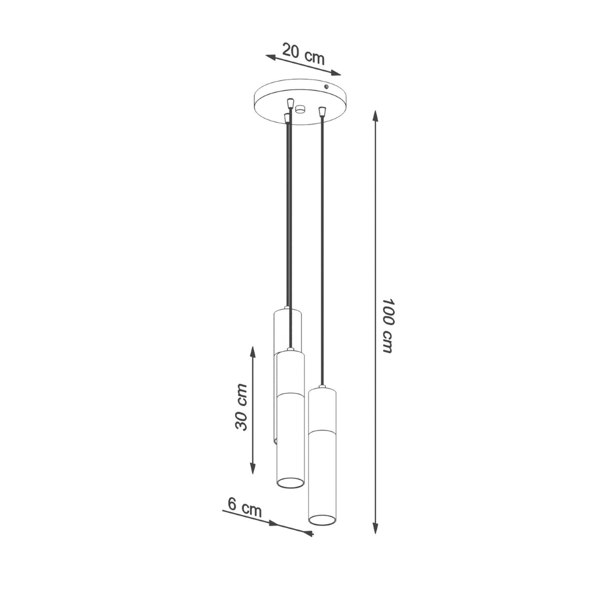 Pendant lamp PABLO 3P black