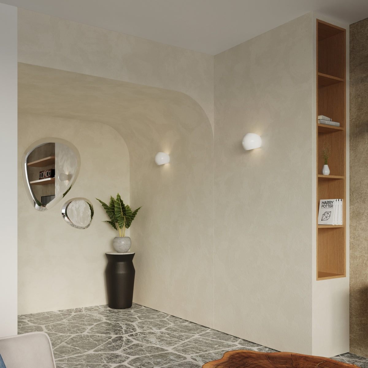 Varnished wall lamp GLOBE white gloss