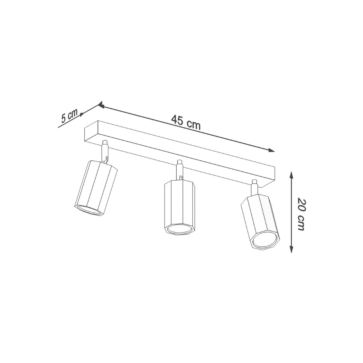 Ceiling lamp ZEKE 3 oak