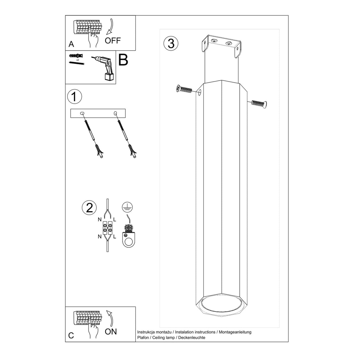 Ceiling lamp ZEKE 30 oak