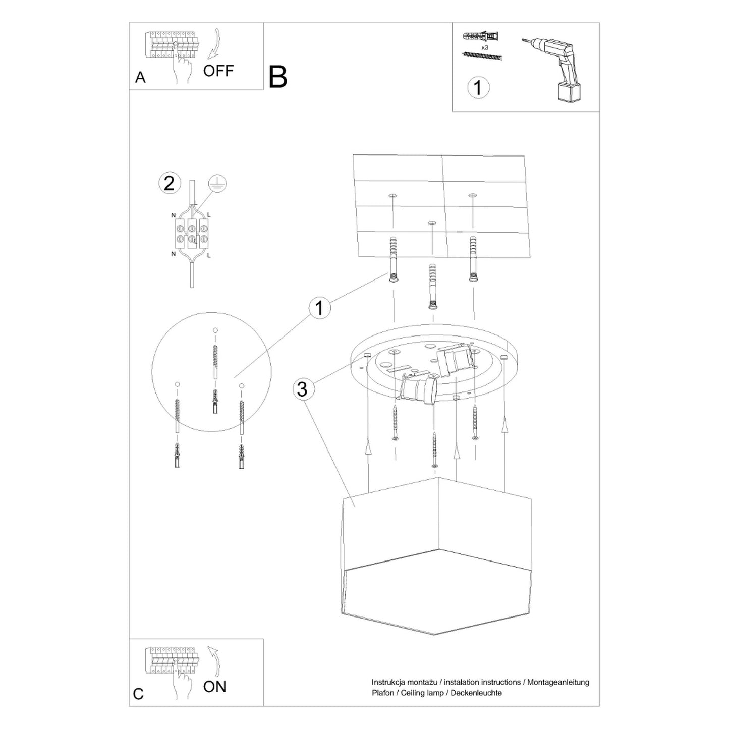 Ceiling lamp SUNDE 15 white