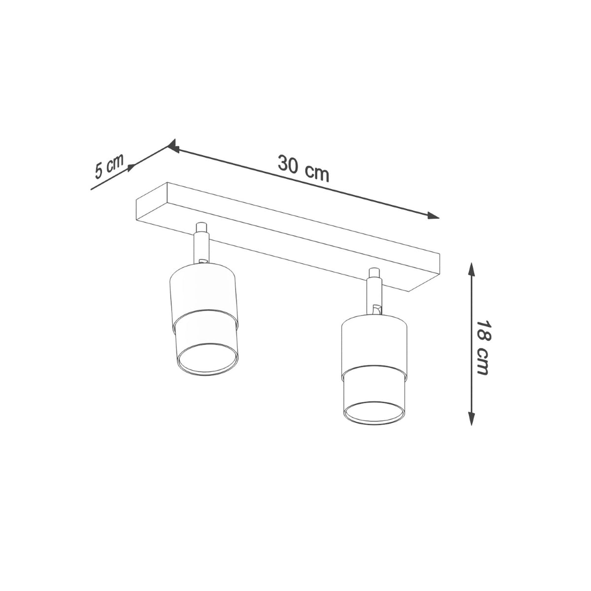 Ceiling lamp NERO 2 black/chrome