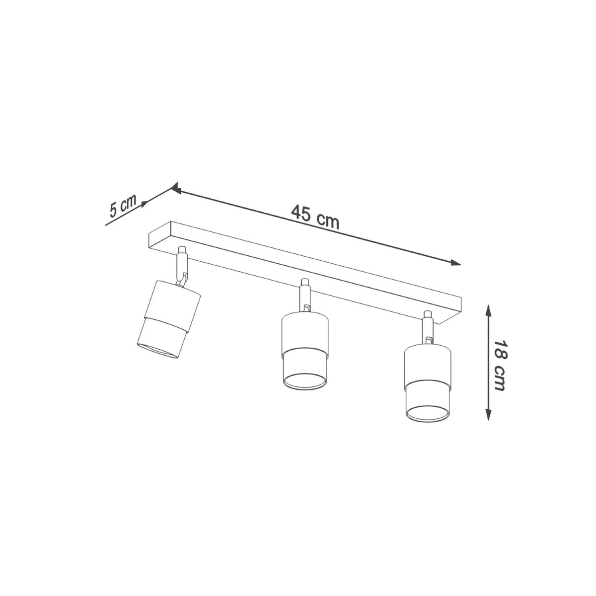 Ceiling lamp NERO 3 black/chrome