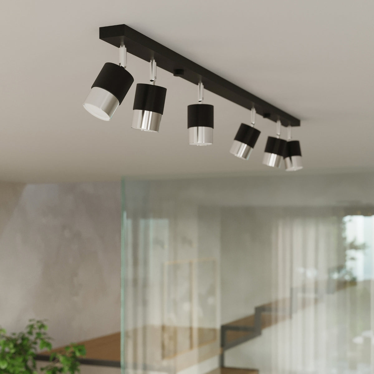 Ceiling lamp NERO 4 black/chrome
