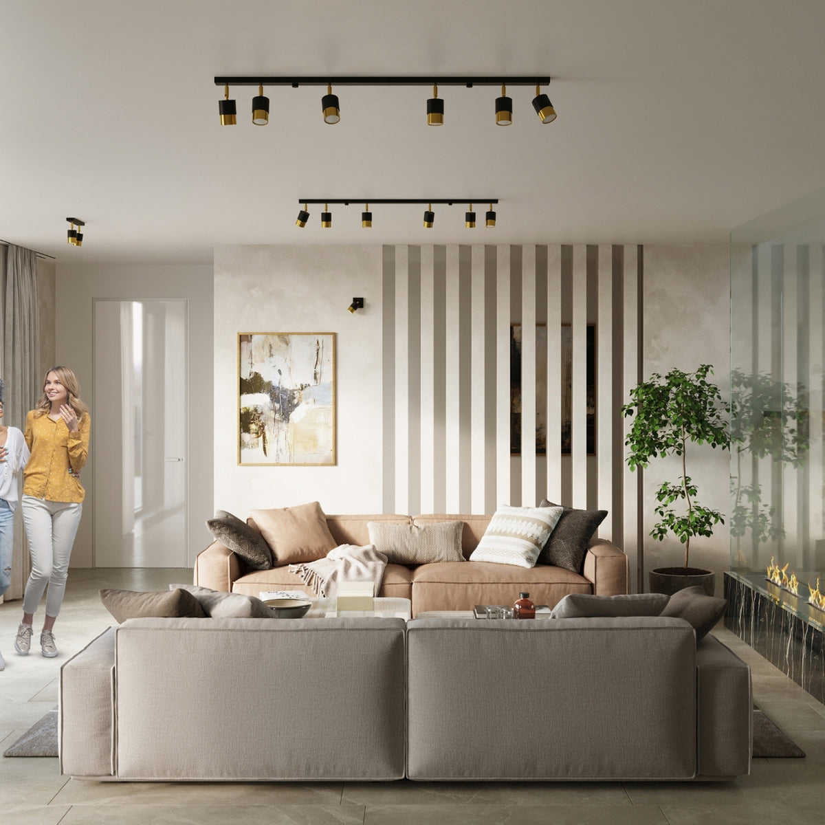 Ceiling lamp NERO 2 black/golden