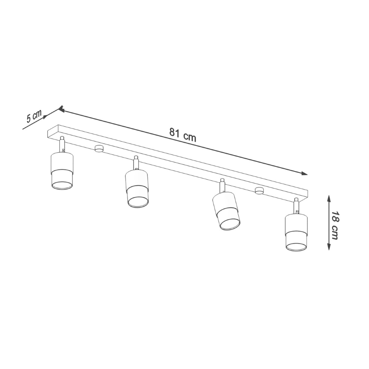 Ceiling lamp NERO 4 black/golden