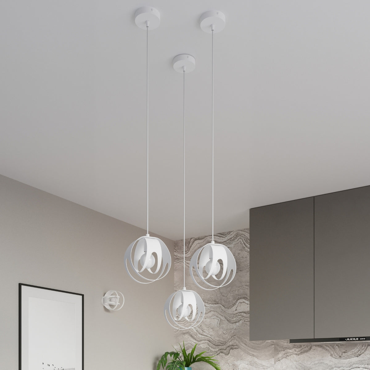 Pendant lamp TULOS 1 white