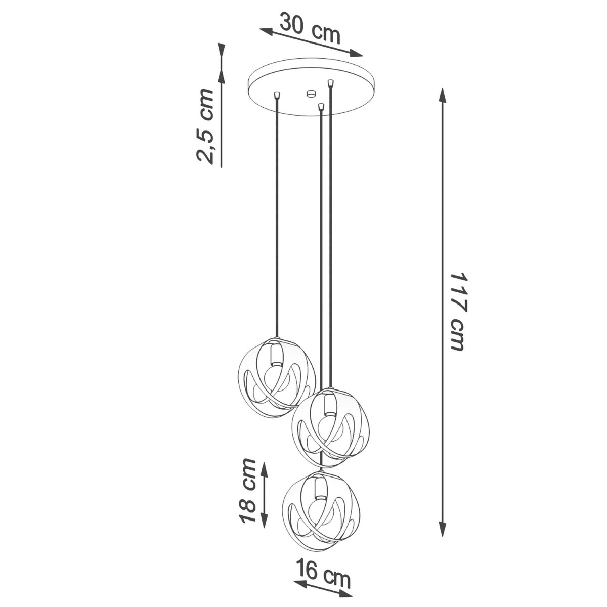 Pendant lamp TULOS 3P white