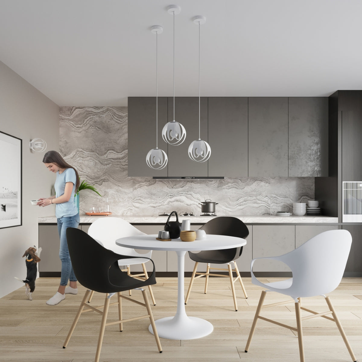 Pendant lamp TULOS 3P white