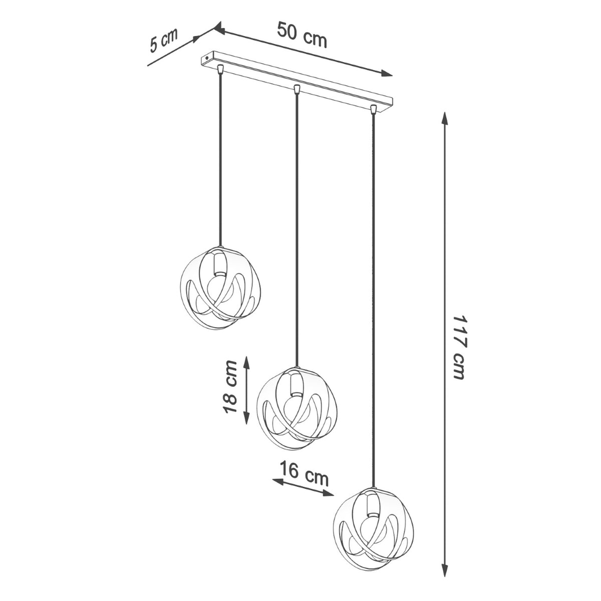 Pendant lamp TULOS 3L white