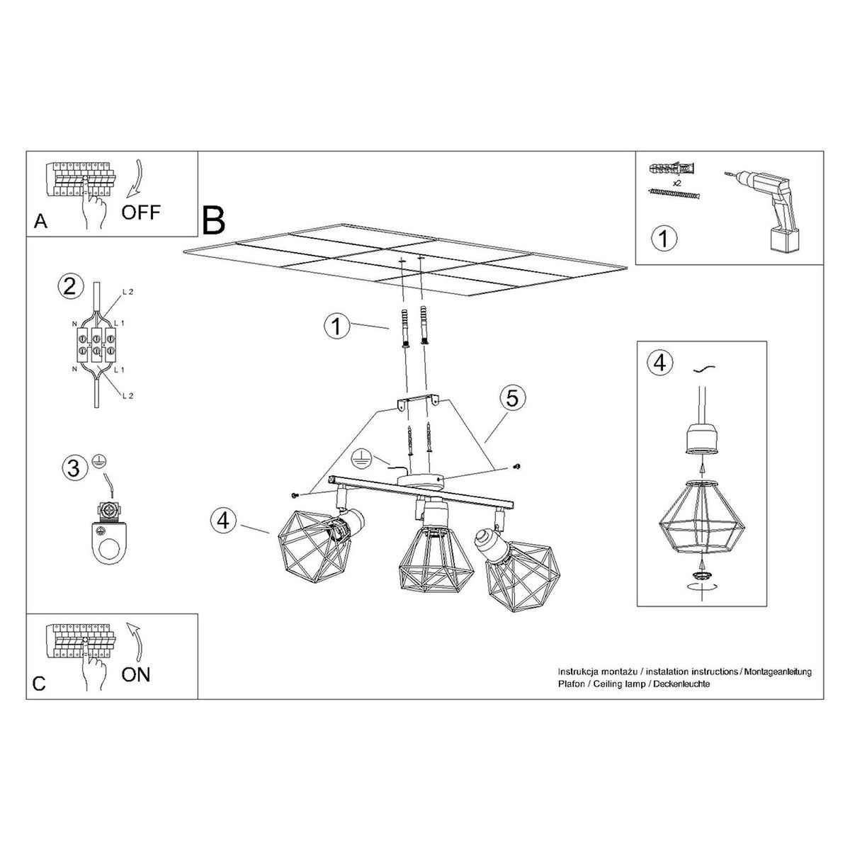 Ceiling lamp ARTEMIS 3 white
