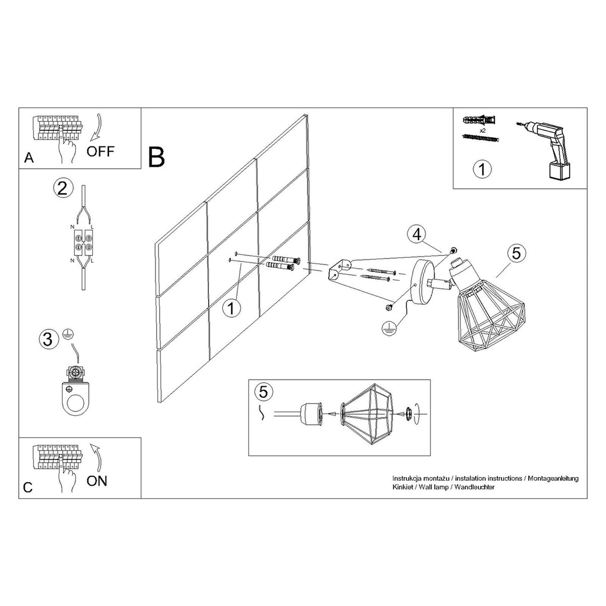 Wall lamp ARTEMIS 1 black