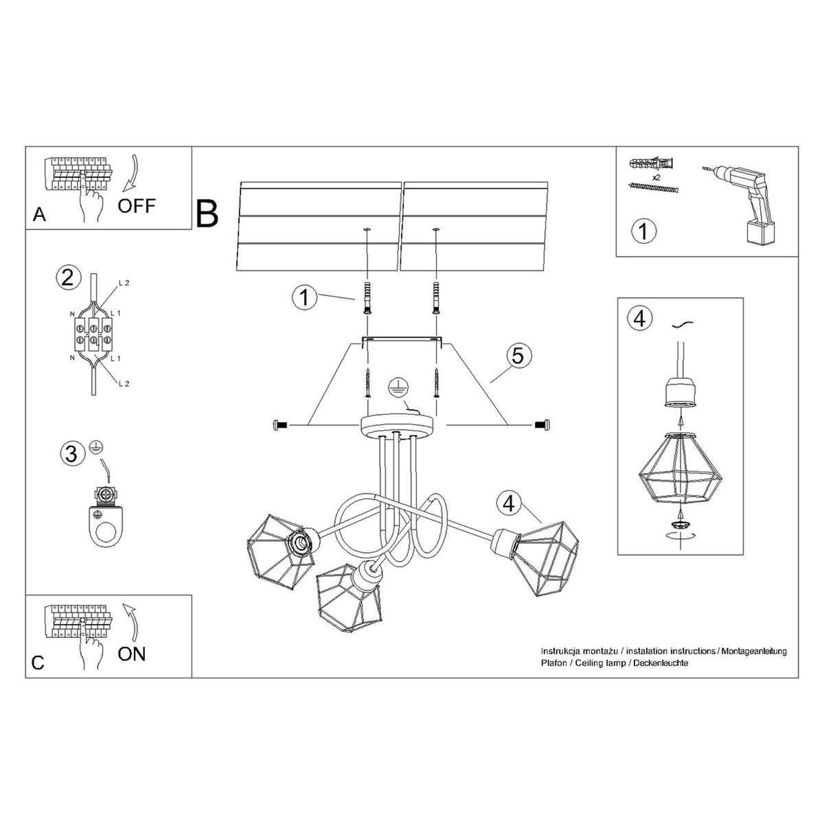 Chandelier ARTEMIS 3S black