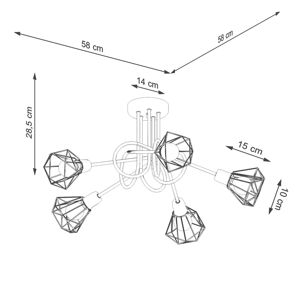 Chandelier ARTEMIS 5S black