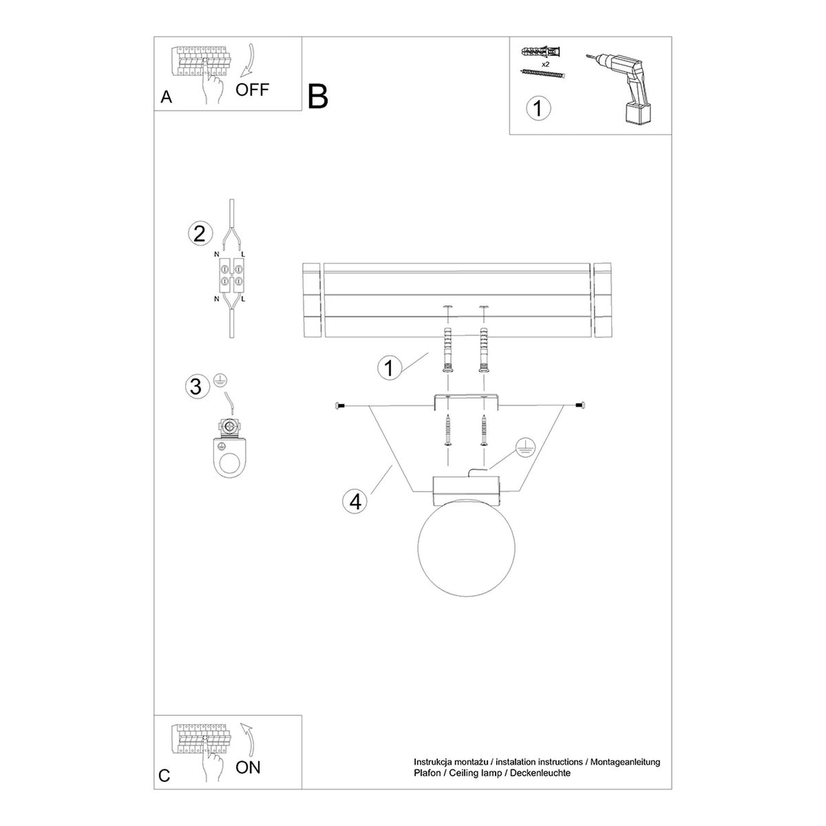 Ceiling lamp YOLI 1 white