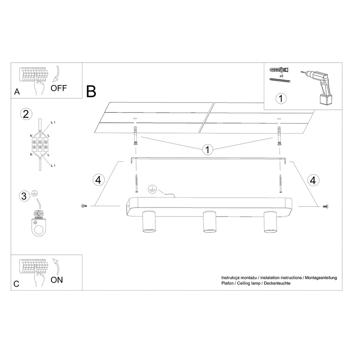 Ceiling lamp TAVO 3