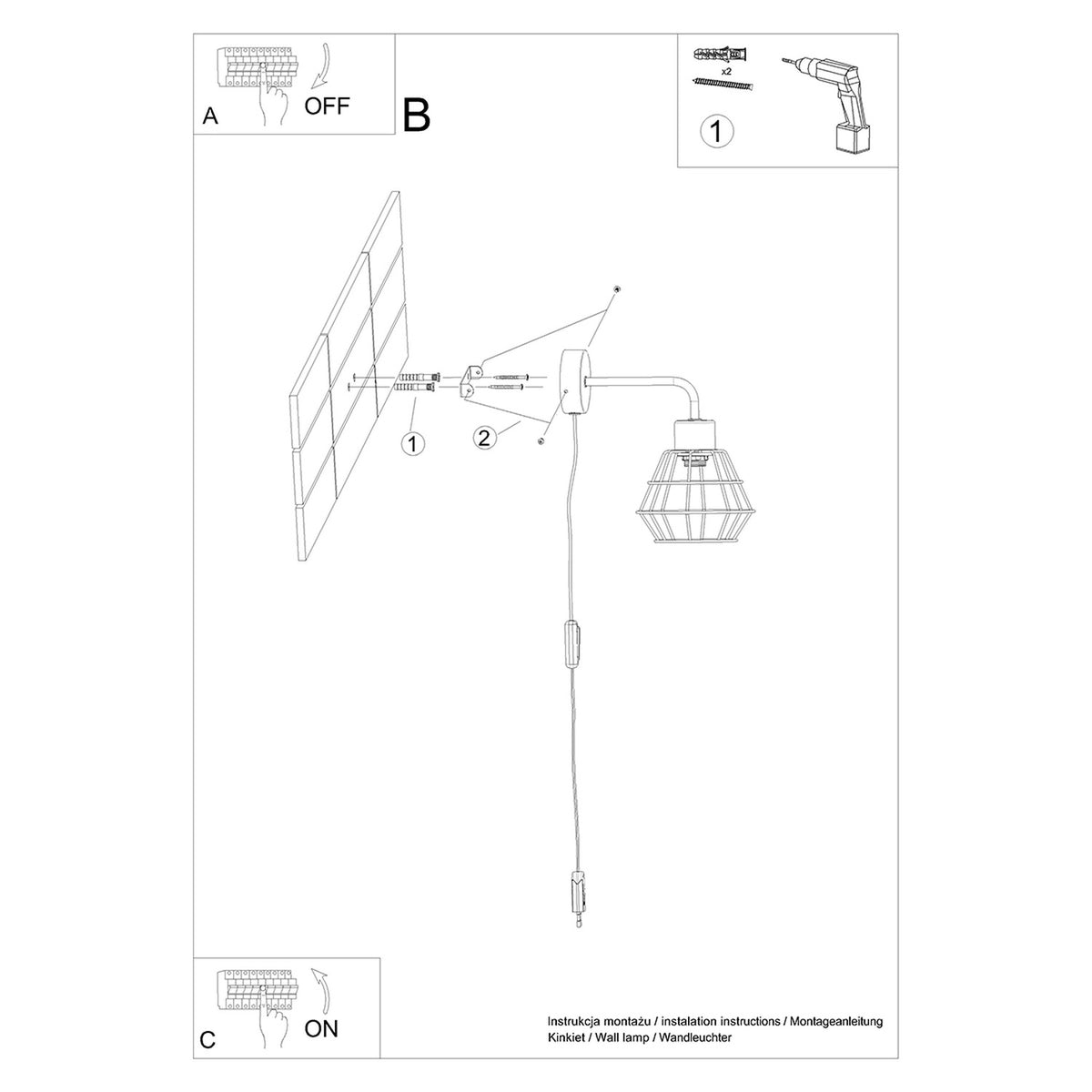 Wall lamp SUBA black