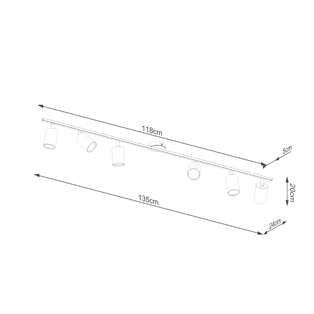 Ceiling lamp LEMMI 6L black