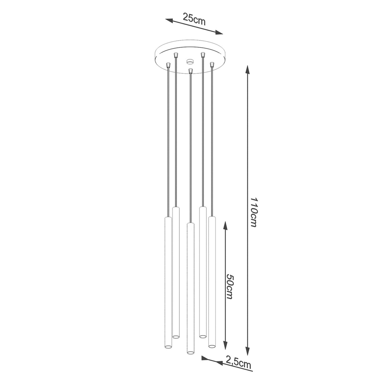 Pendant lamp PASTELO 5P white