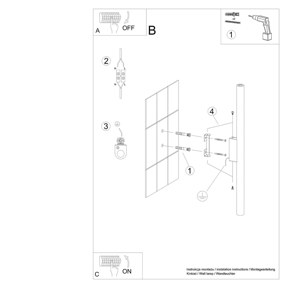 Wall lamp PASTELO 2 white