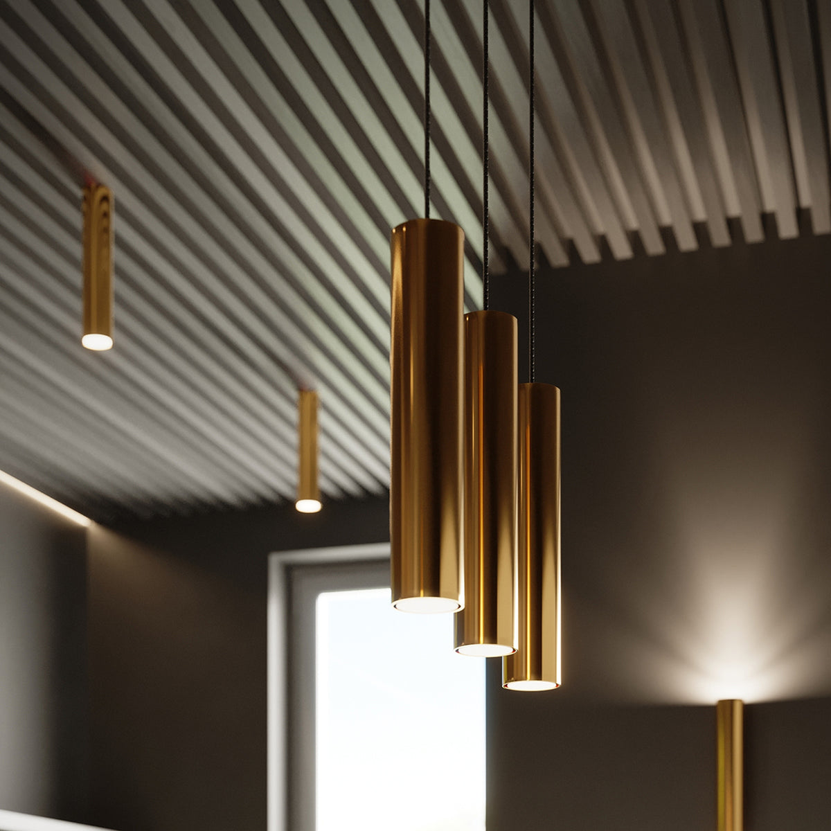 Pendant lamp LAGOS 3 polished gold