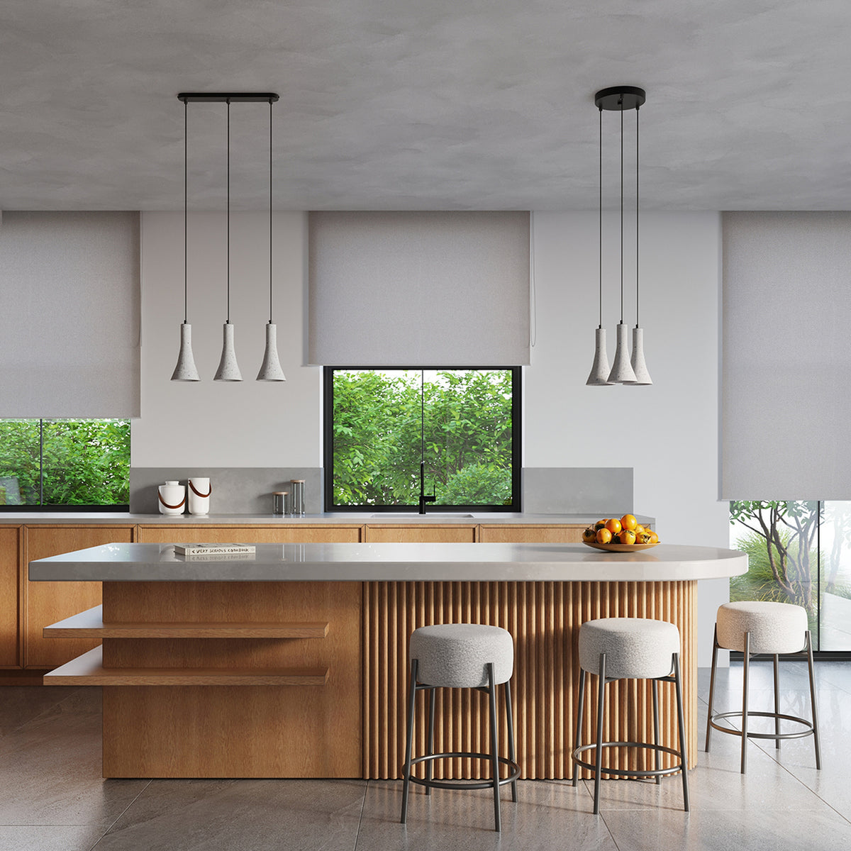 Pendant lamp REA 3L concrete