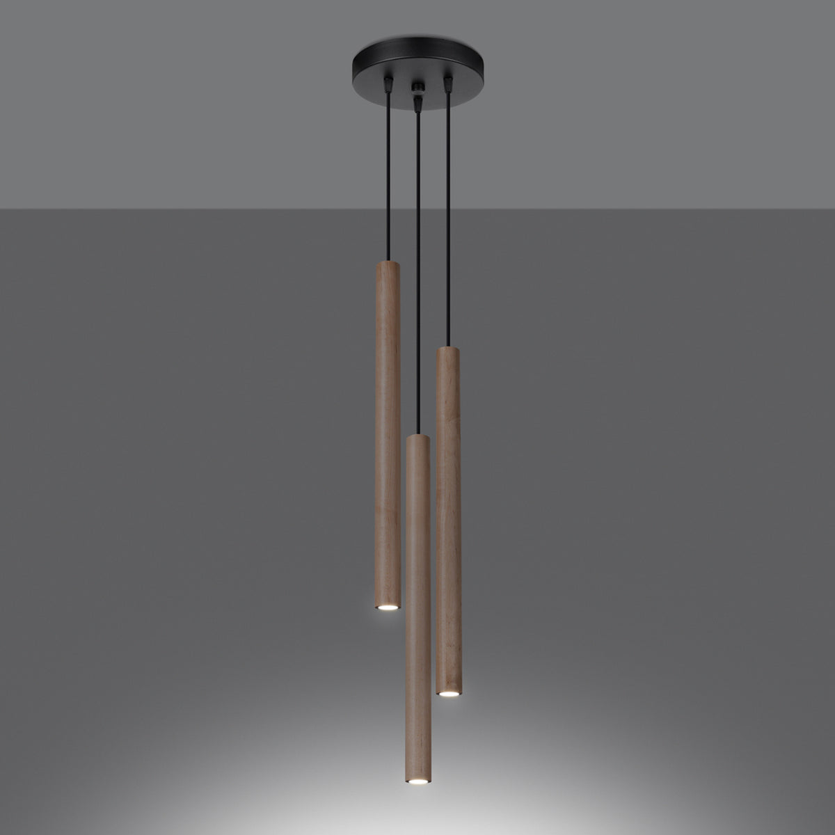 Pendant lamp PASTELO 3P wood