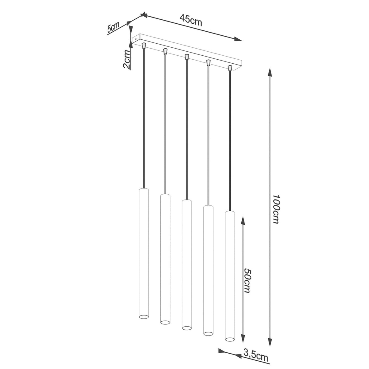 Pendant lamp PASTELO 5L wood