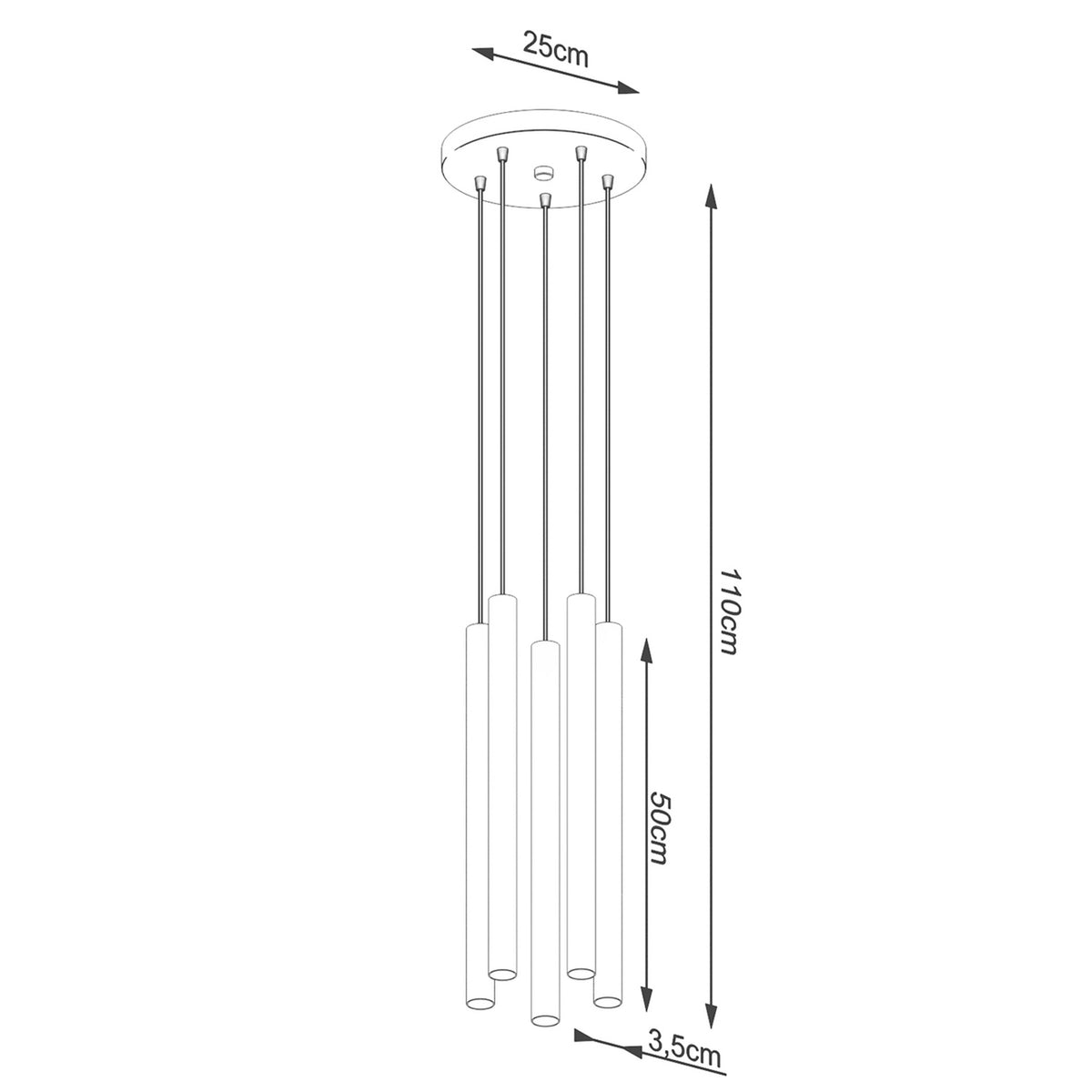 Pendant lamp PASTELO 5P wood