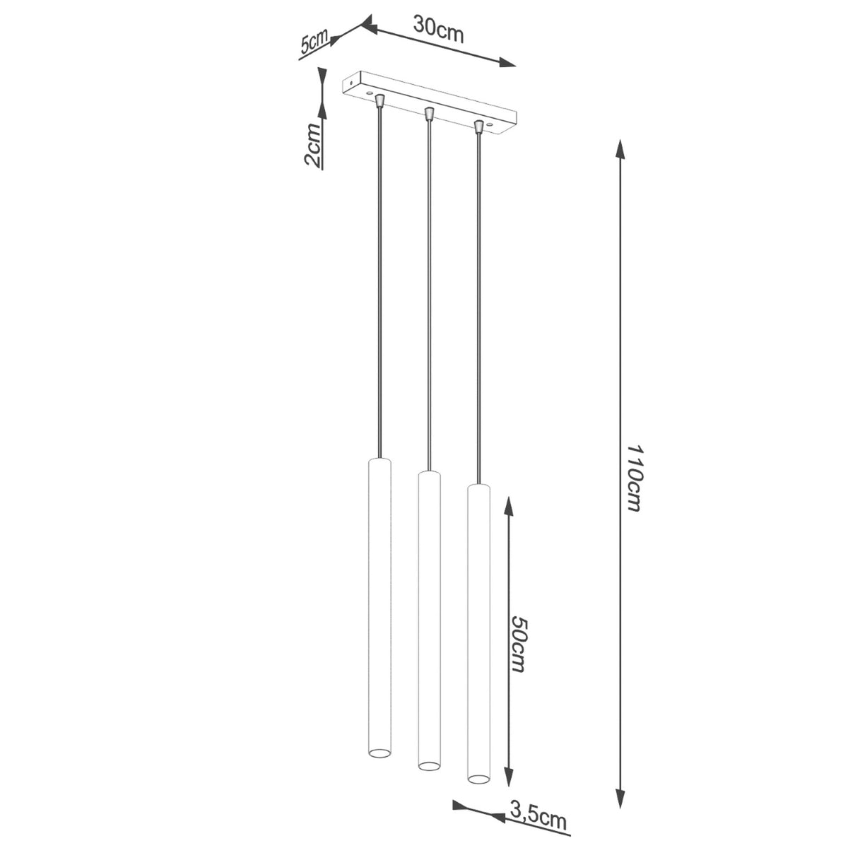 Pendant lamp PASTELO 3L concrete