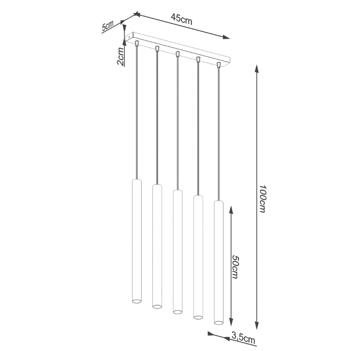 Pendant lamp PASTELO 5L concrete